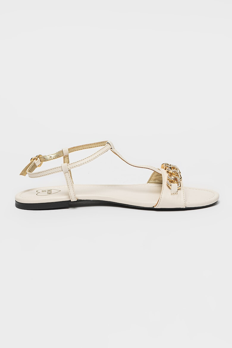 Love Moschino Sandale de piele cu lant decorativ - Pled.ro