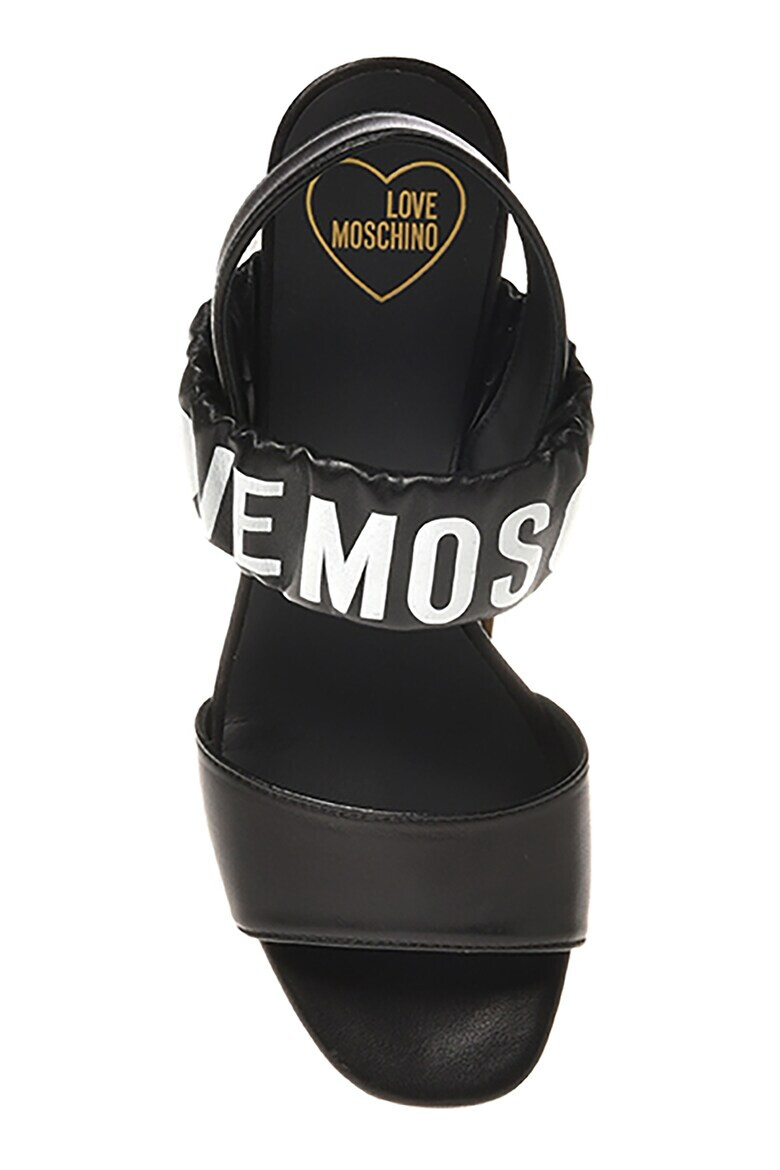 Love Moschino Sandale din piele cu bareta cu logo - Pled.ro