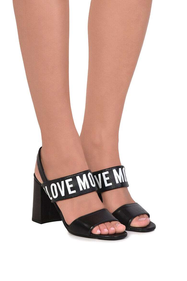 Love Moschino Sandale din piele cu bareta cu logo - Pled.ro