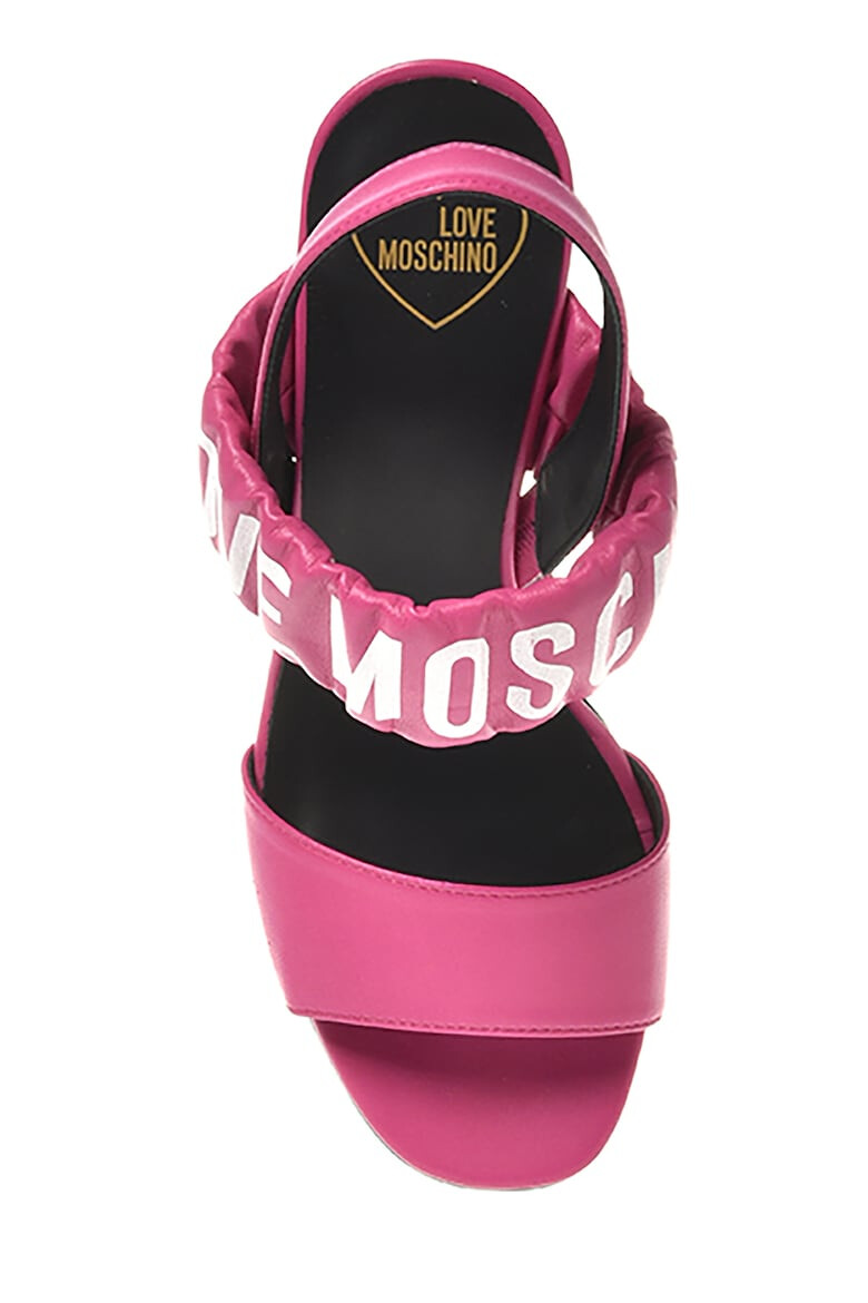 Love Moschino Sandale din piele cu bareta cu logo - Pled.ro