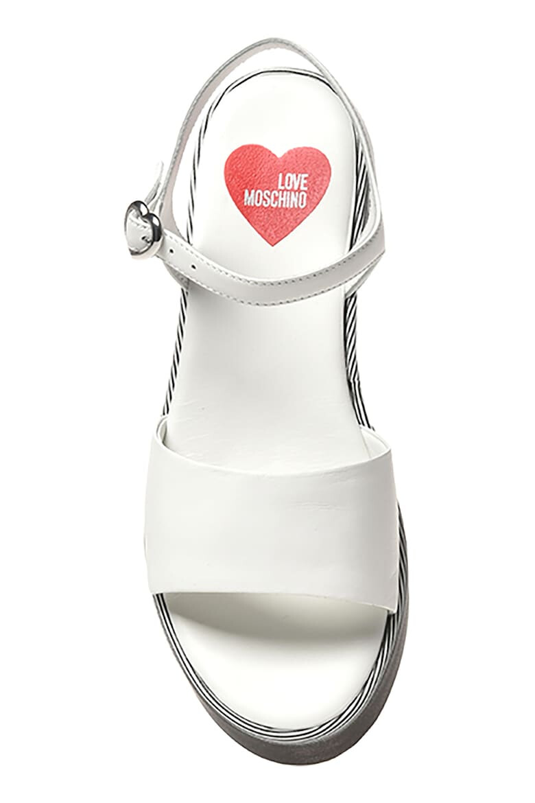 Love Moschino Sandale din piele ecologica cu talpa wedge - Pled.ro