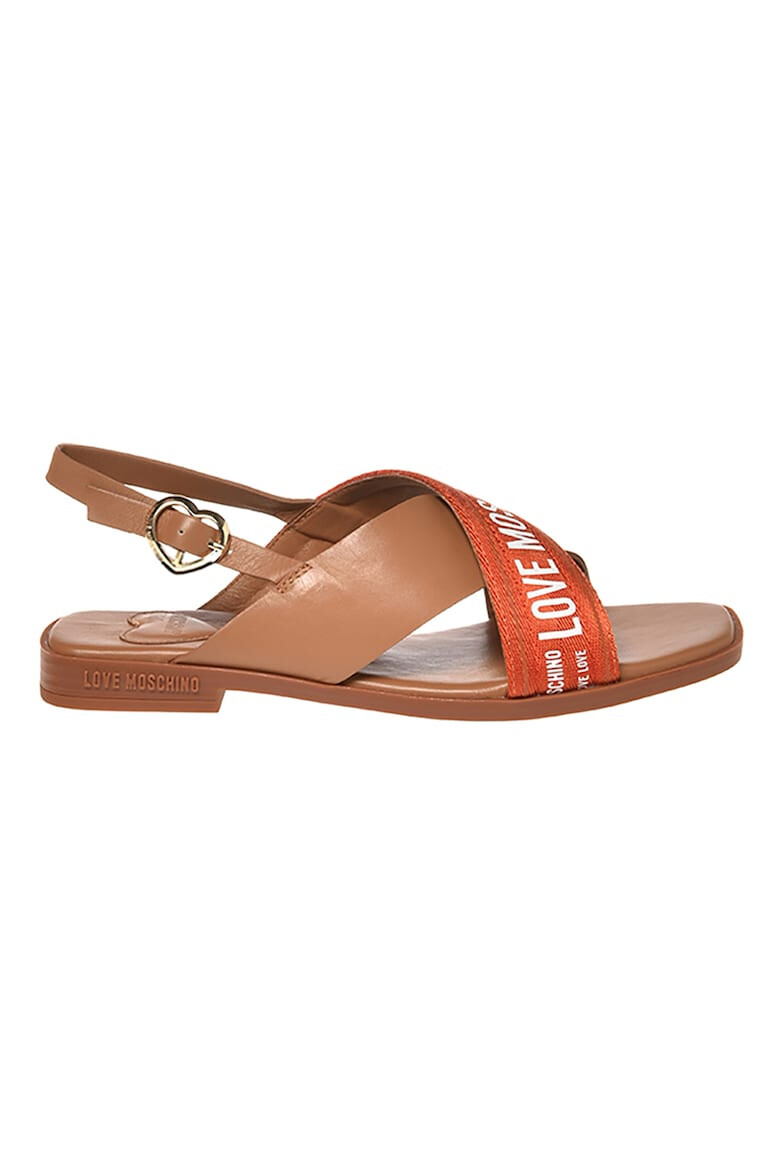 Love Moschino Sandale slingback cu bareta cu logo - Pled.ro