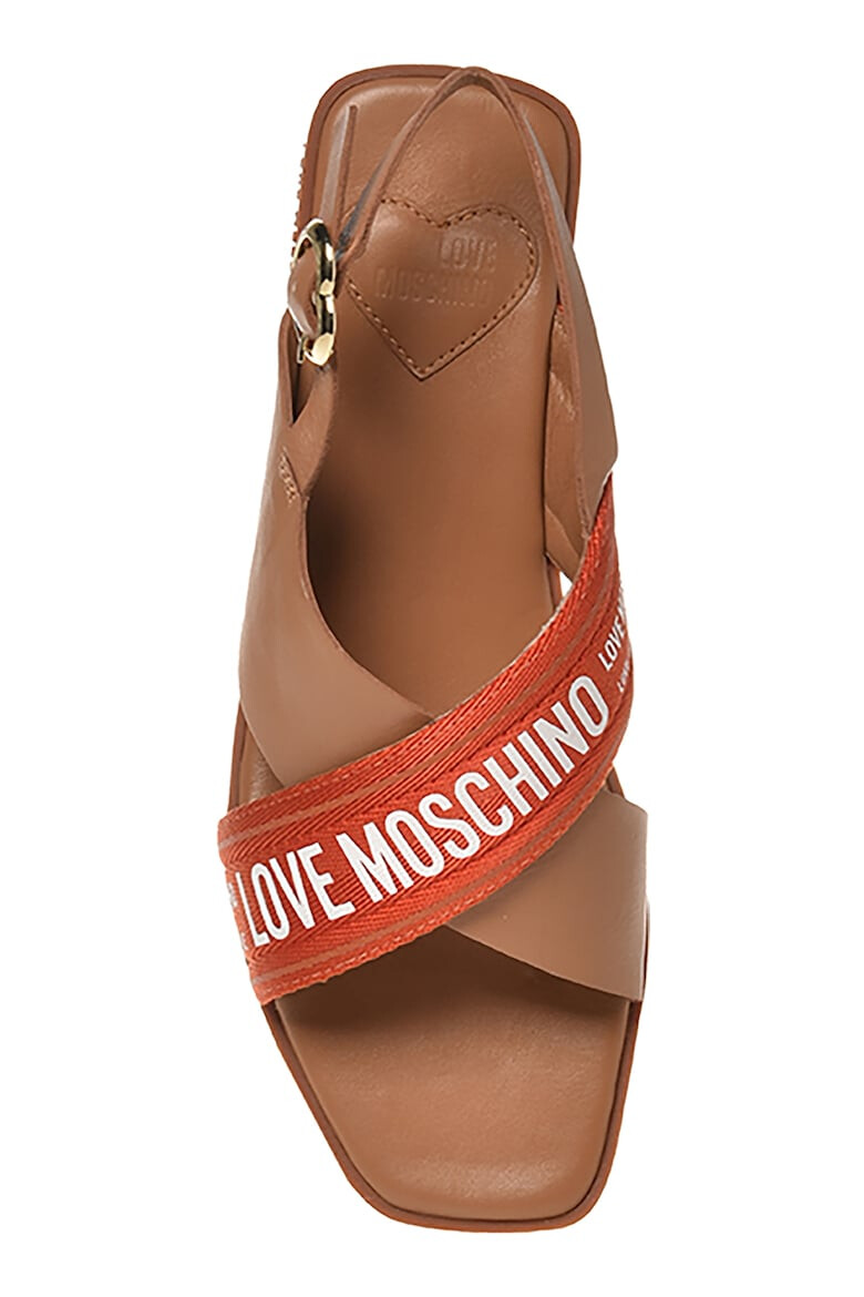 Love Moschino Sandale slingback cu bareta cu logo - Pled.ro