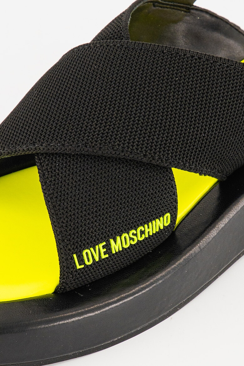 Love Moschino Sandale slingback din piele cu talpa wedge - Pled.ro