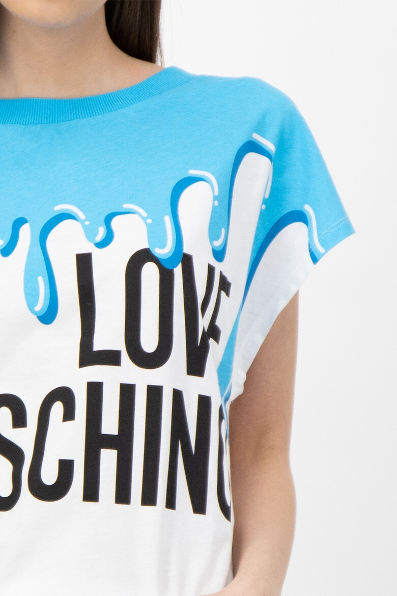 Love Moschino Tricou cu imprimeu logo si maneci cazute - Pled.ro