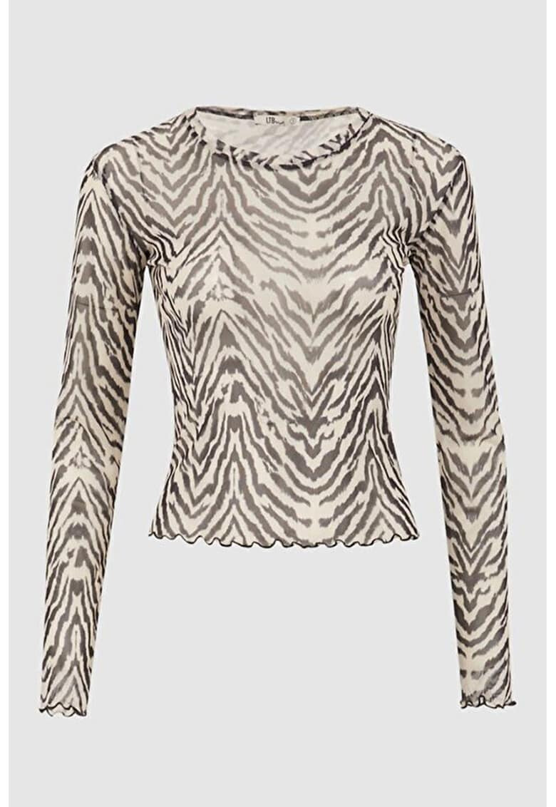 LTB Bluza cu animal print si terminatii valurite - Pled.ro