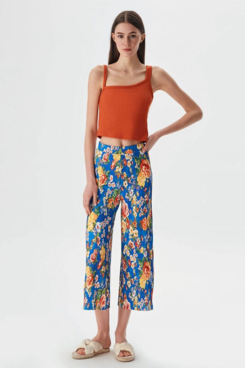 LTB Pantaloni cu imprimeu floral si talie joasa - Pled.ro