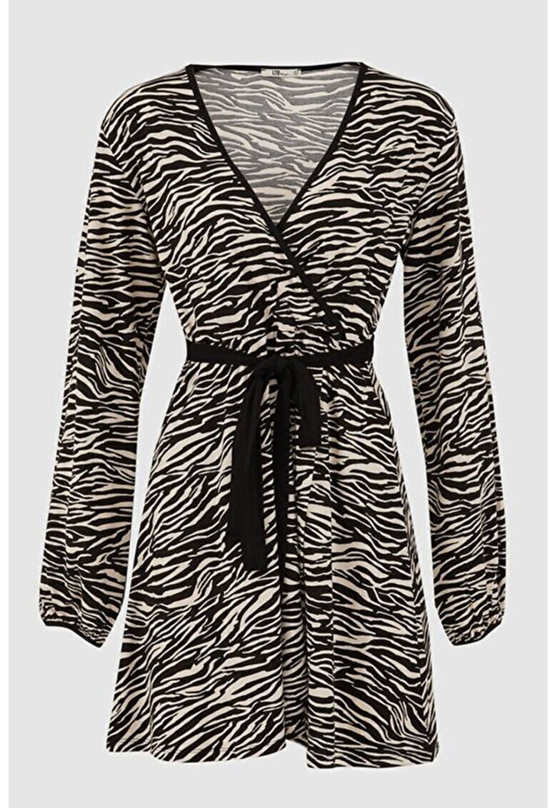 LTB Rochie cu animal print si decolteu cache coeur - Pled.ro