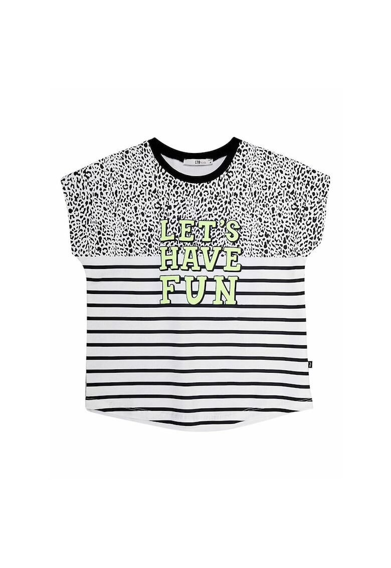 LTB Tricou cu dungi si animal print Raweso - Pled.ro