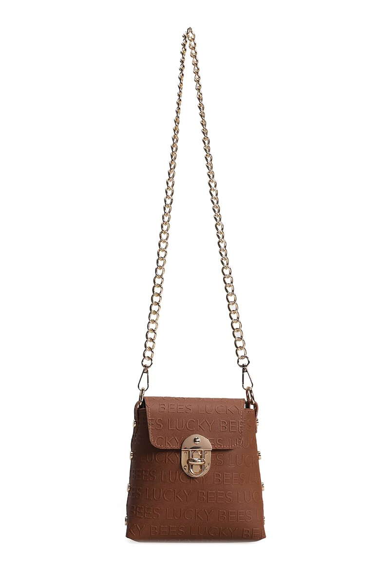 Lucky Bees Geanta crossbody de piele ecologica cu logo in relief - Pled.ro