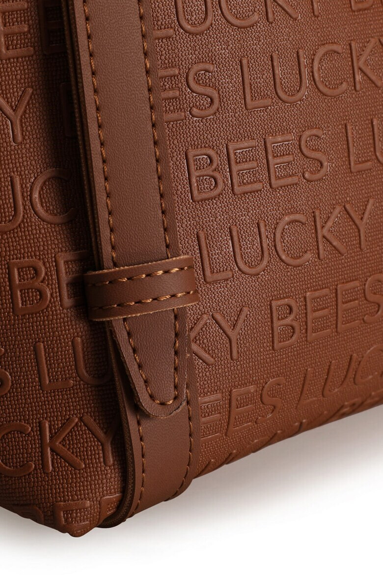 Lucky Bees Geanta din piele ecologica cu bareta de umar si model logo in relief - Pled.ro