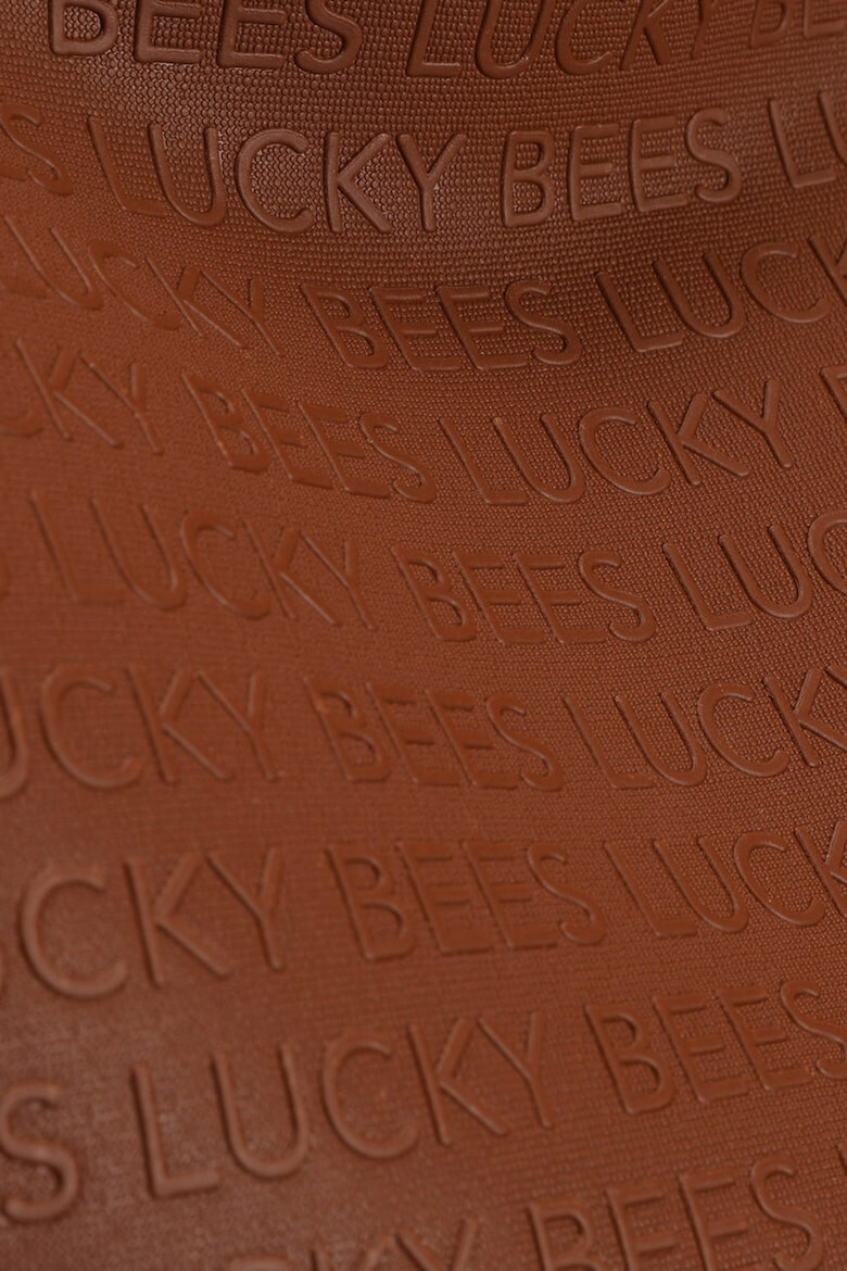 Lucky Bees Geanta din piele ecologica cu bareta de umar si model logo in relief - Pled.ro