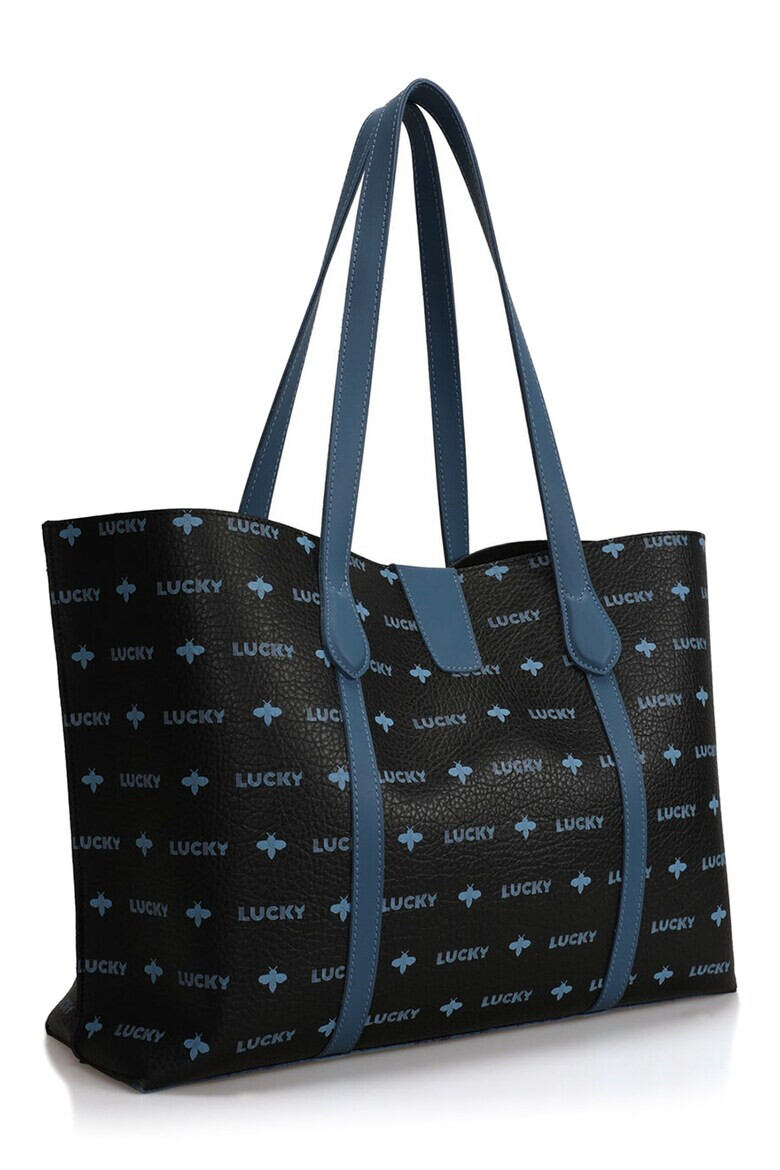 Lucky Bees Geanta shopper de piele ecologica cu model logo - Pled.ro