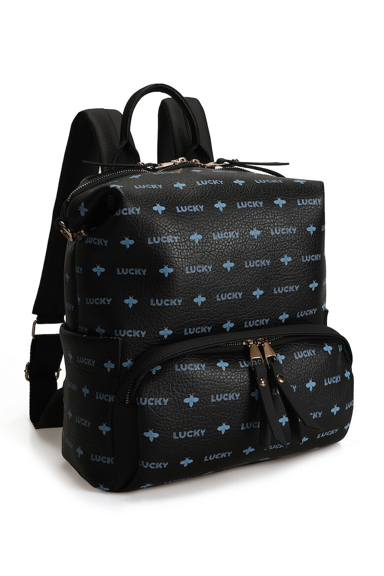 Lucky Bees Rucsac de piele ecologica cu imprimeu logo - Pled.ro