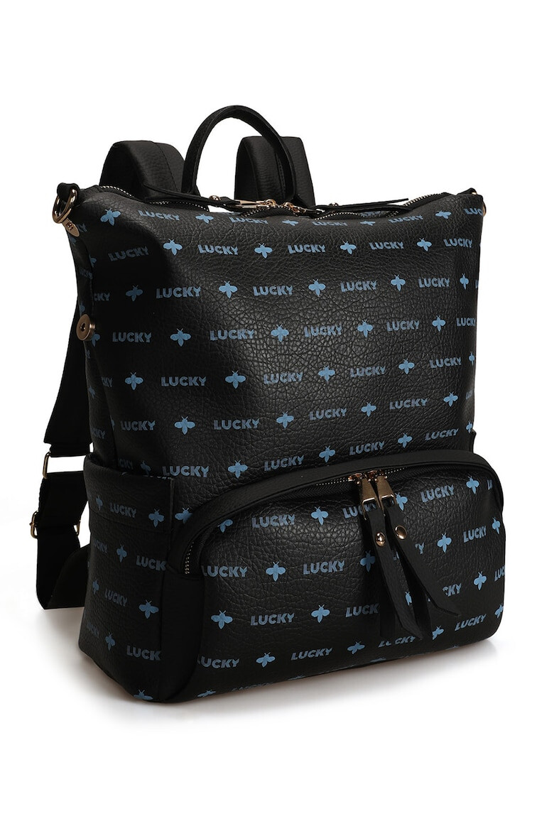 Lucky Bees Rucsac de piele ecologica cu imprimeu logo - Pled.ro