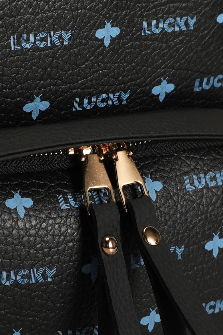 Lucky Bees Rucsac de piele ecologica cu imprimeu logo - Pled.ro