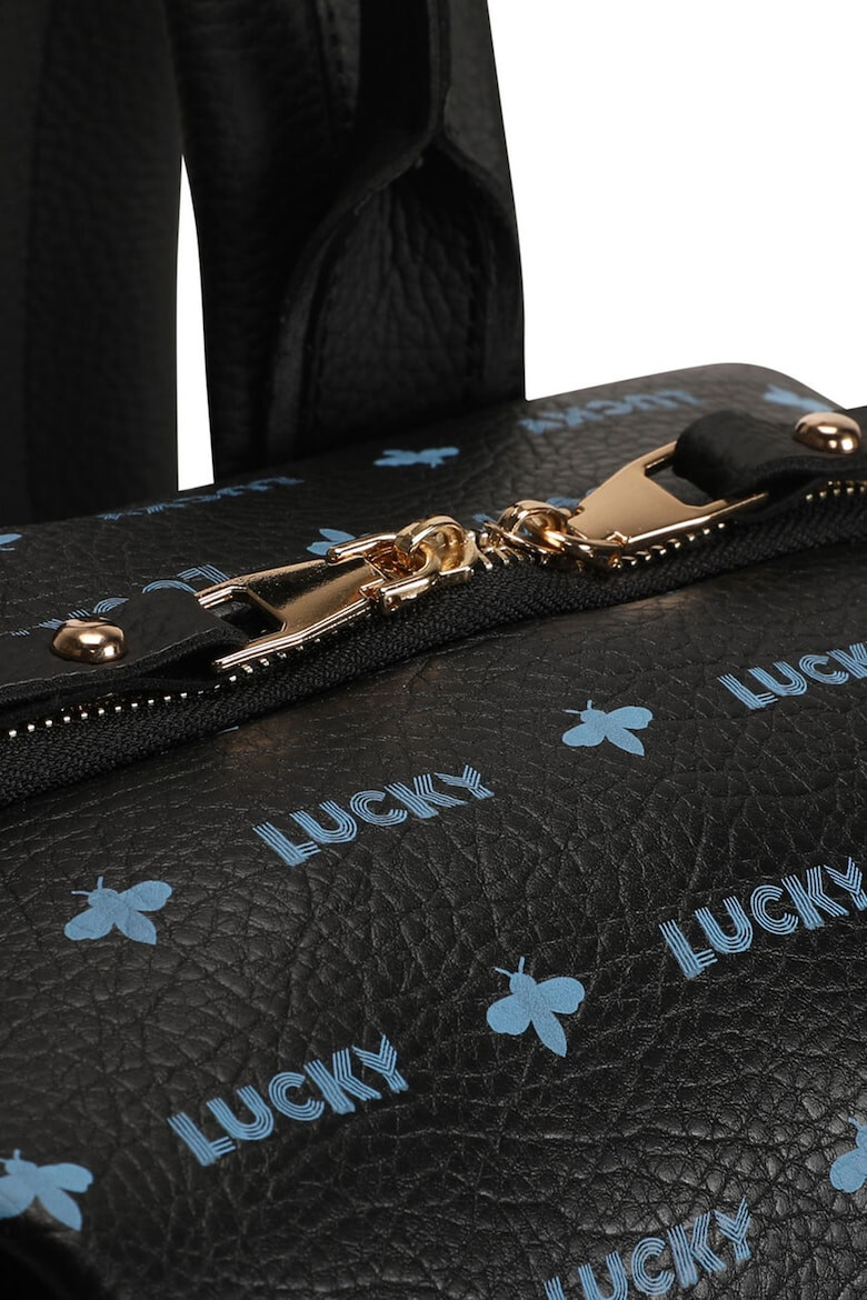 Lucky Bees Rucsac de piele ecologica cu imprimeu logo - Pled.ro