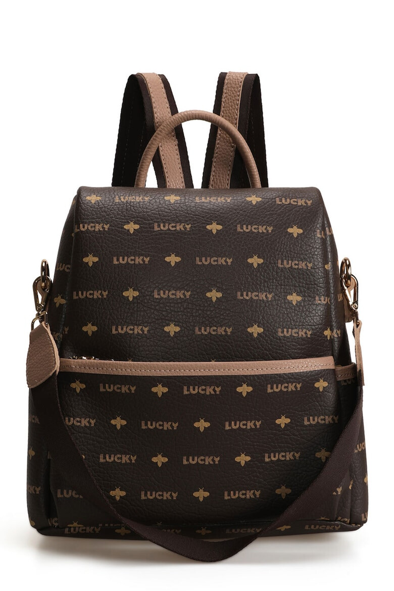 Lucky Bees Rucsac de piele ecologica cu imprimeu logo - Pled.ro