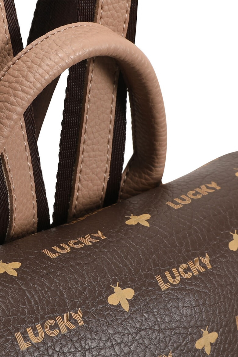 Lucky Bees Rucsac de piele ecologica cu imprimeu logo - Pled.ro