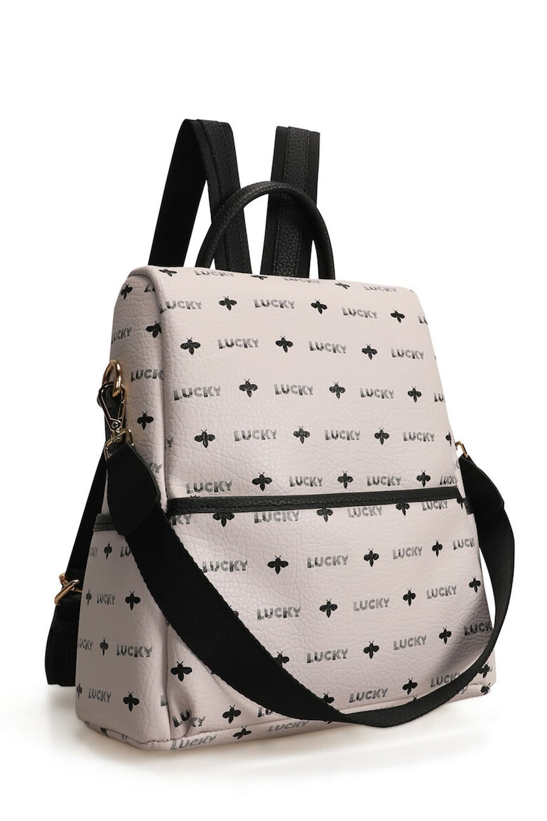 Lucky Bees Rucsac de piele ecologica cu imprimeu logo - Pled.ro