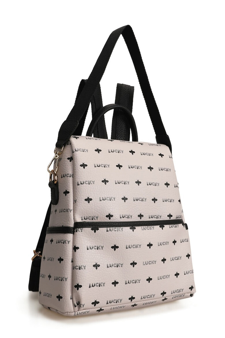 Lucky Bees Rucsac de piele ecologica cu imprimeu logo - Pled.ro