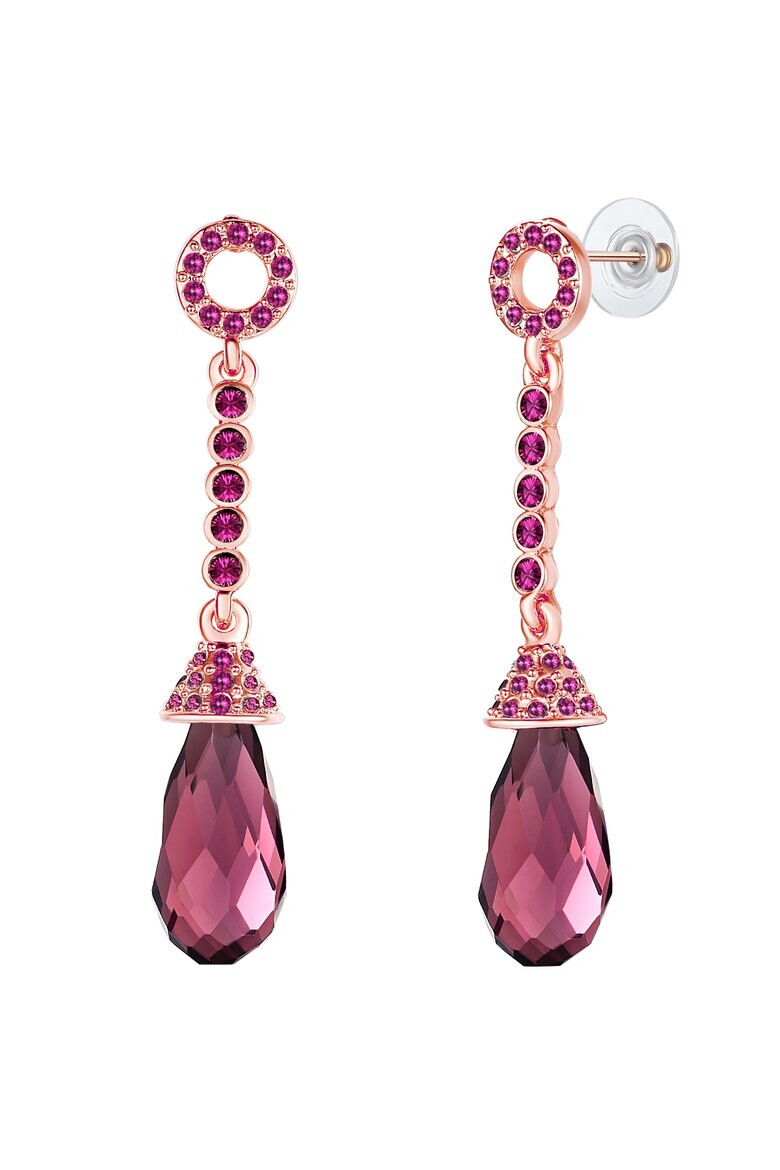 Lulu & Jane Cercei drop placati cu aur rose de 14K si decorati cu cristale - Pled.ro