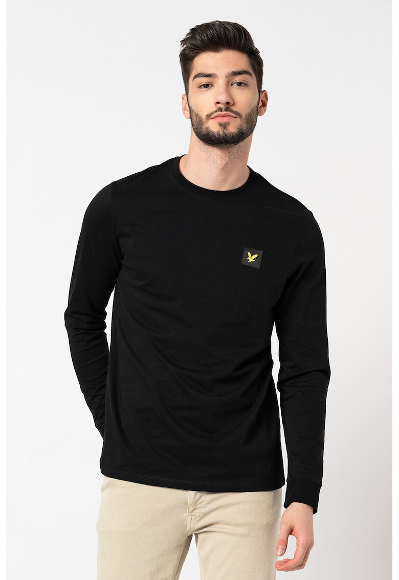 Lyle & Scott Bluza cu decolteu la baza gatului si aplicatie logo discreta - Pled.ro