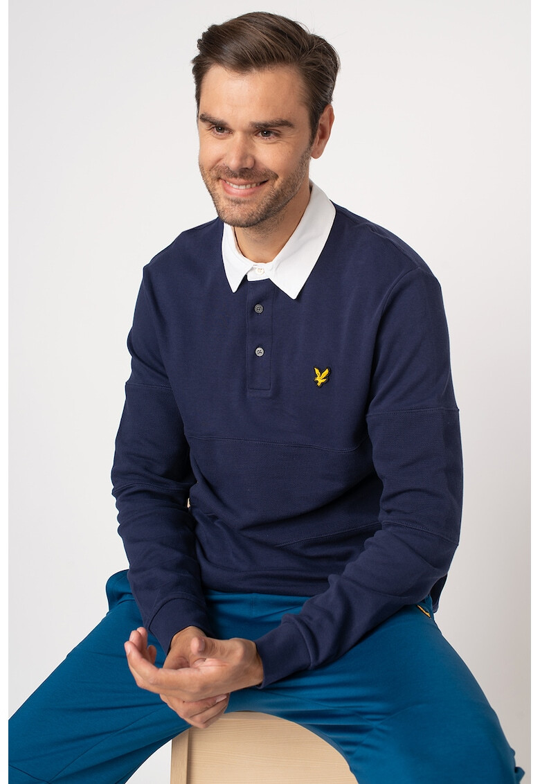 Lyle & Scott Bluza polo cu detaliu logo brodat - Pled.ro