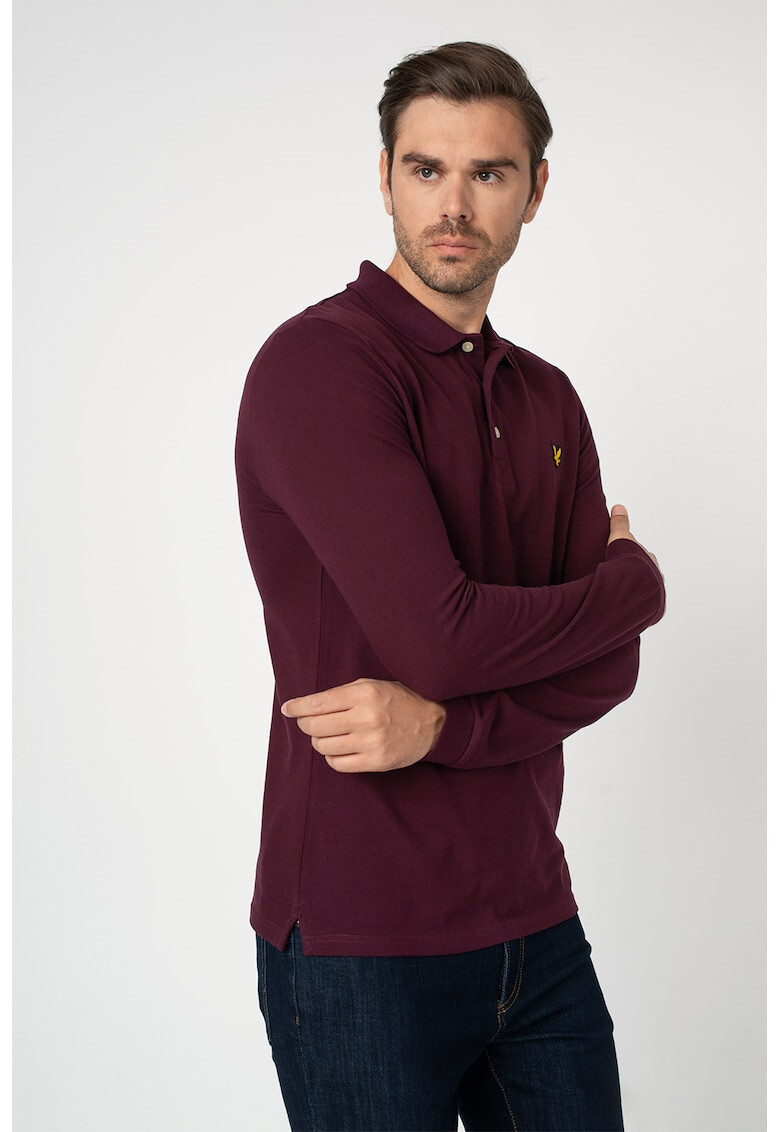 Lyle & Scott Bluza polo din material pique cu logo brodat discret - Pled.ro