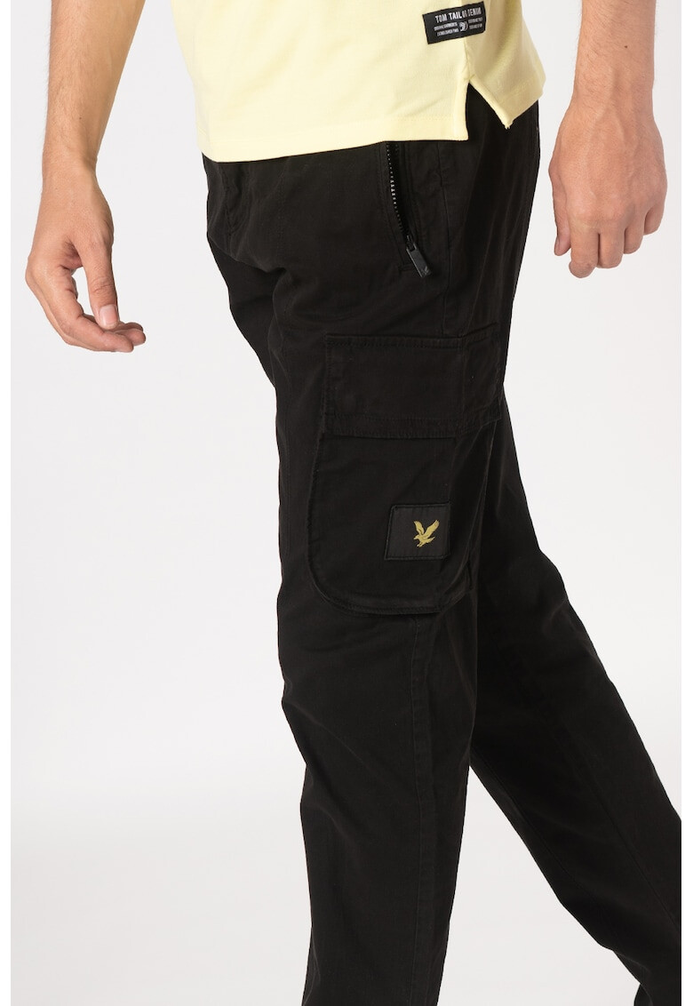 Lyle & Scott Pantaloni cargo cu talie medie si logo - Pled.ro