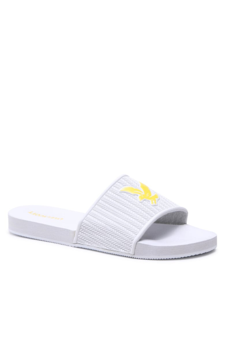 Lyle & Scott Papuci flip-flop barbati Textil Alb - Pled.ro