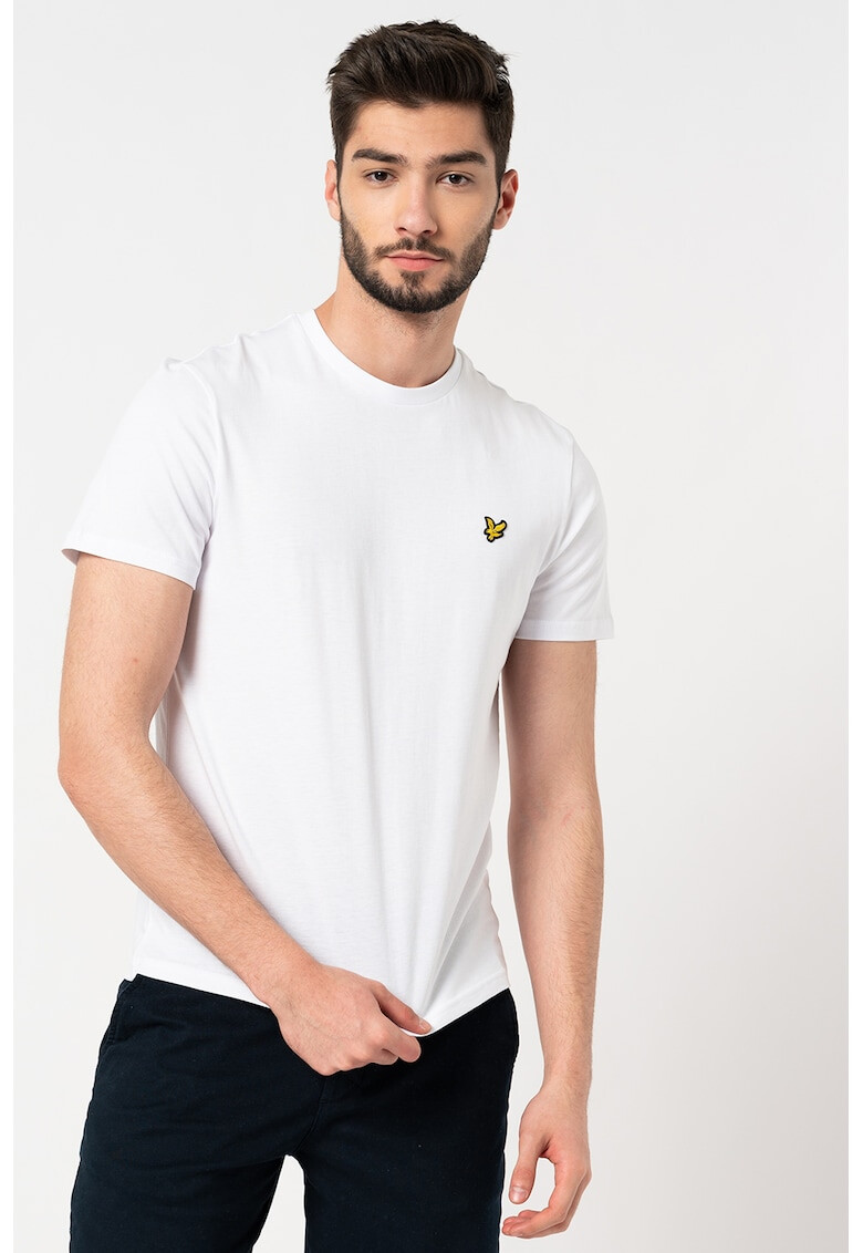 Lyle & Scott Tricou cu decolteu la baza gatului si aplicatie discreta - Pled.ro