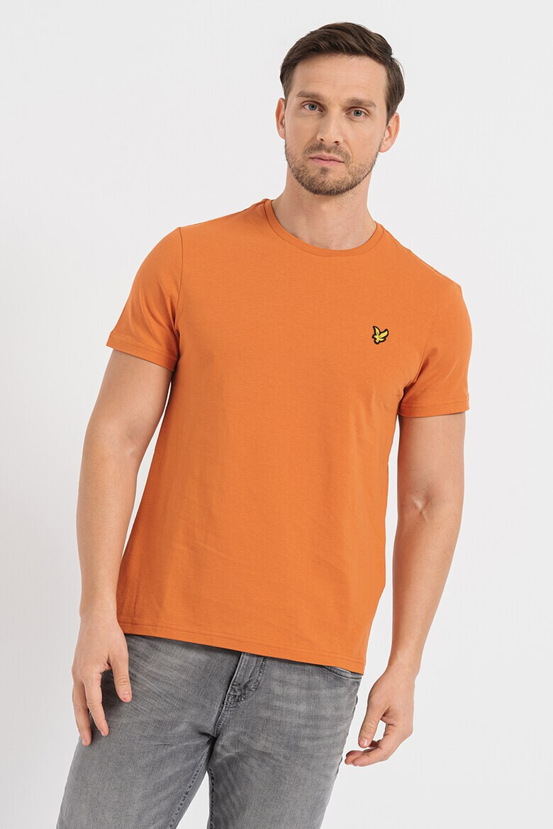 Lyle & Scott Tricou cu decolteu la baza gatului si aplicatie logo pe piept - Pled.ro