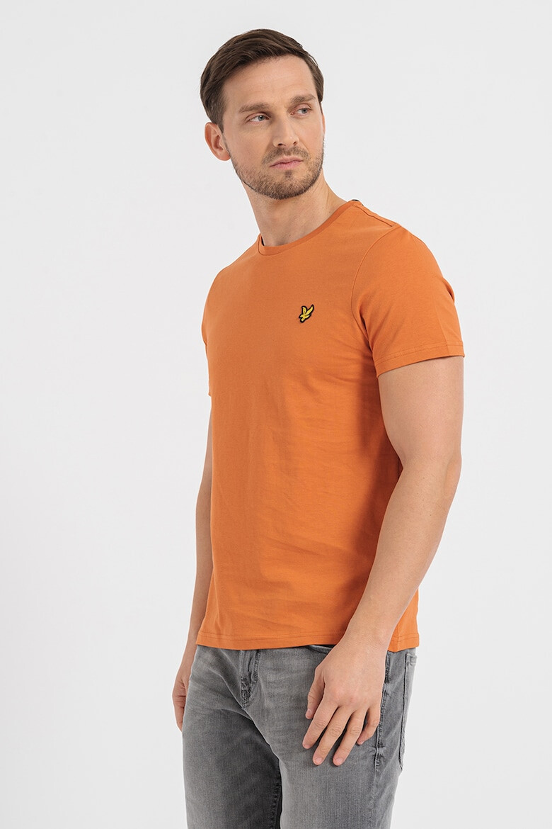 Lyle & Scott Tricou cu decolteu la baza gatului si aplicatie logo pe piept - Pled.ro