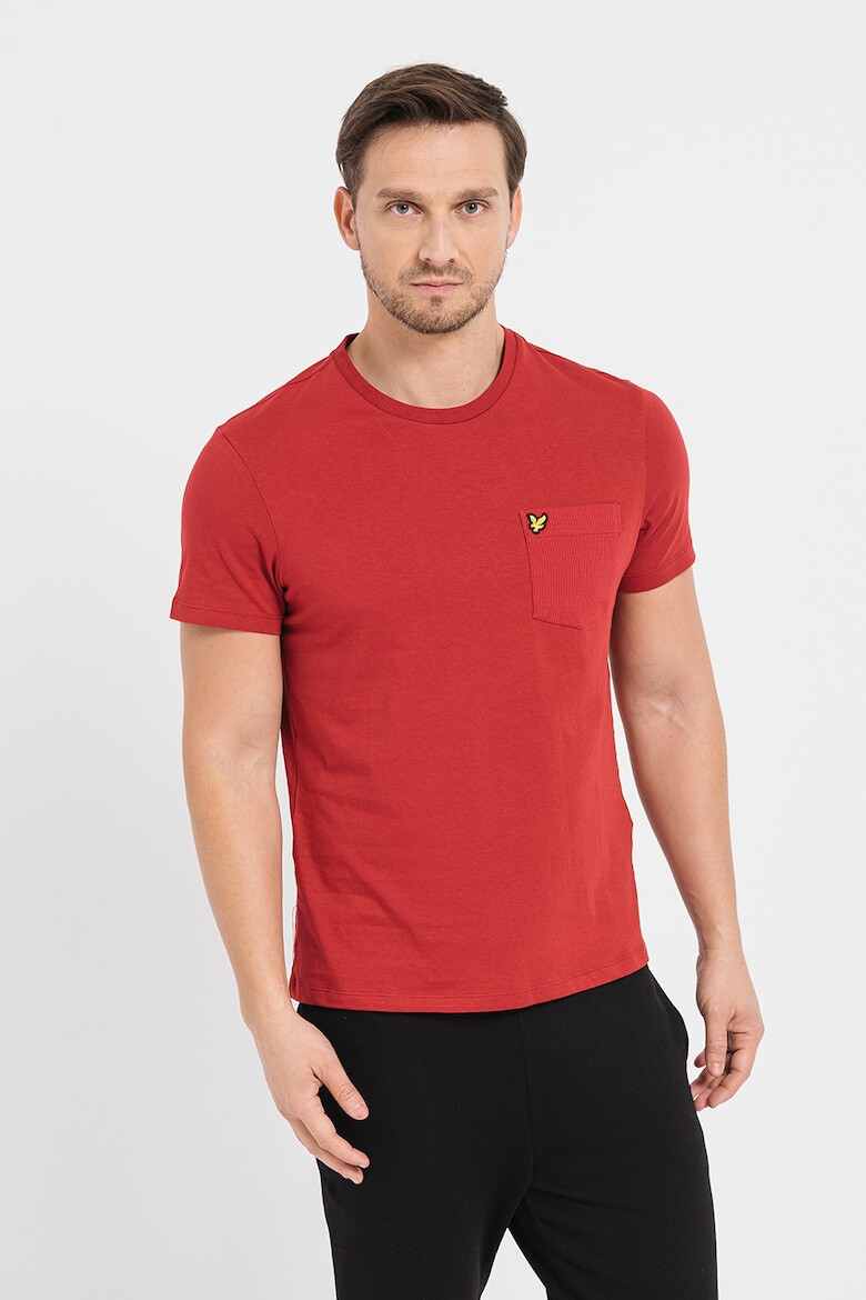 Lyle & Scott Tricou cu decolteu la baza gatului si buzunar aplicat pe piept - Pled.ro