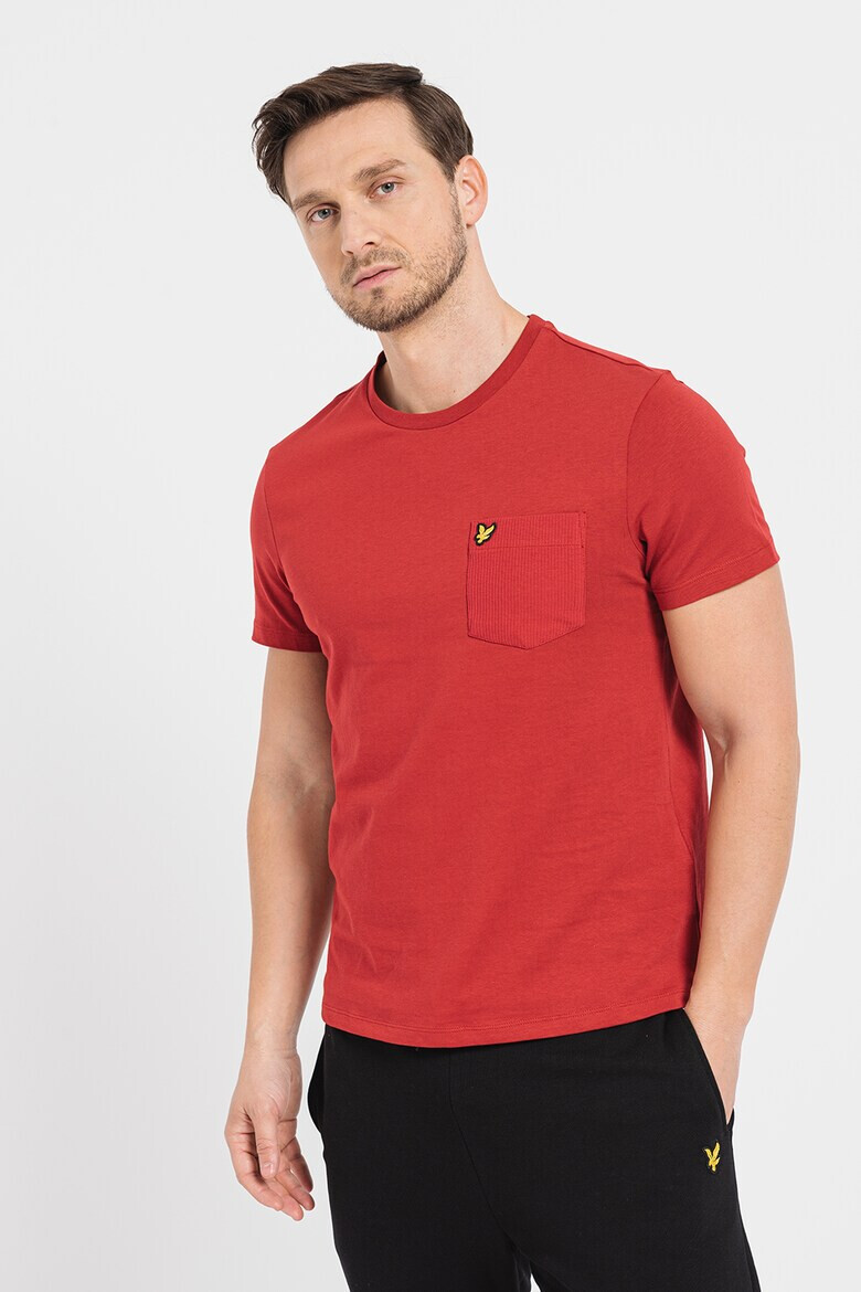 Lyle & Scott Tricou cu decolteu la baza gatului si buzunar aplicat pe piept - Pled.ro