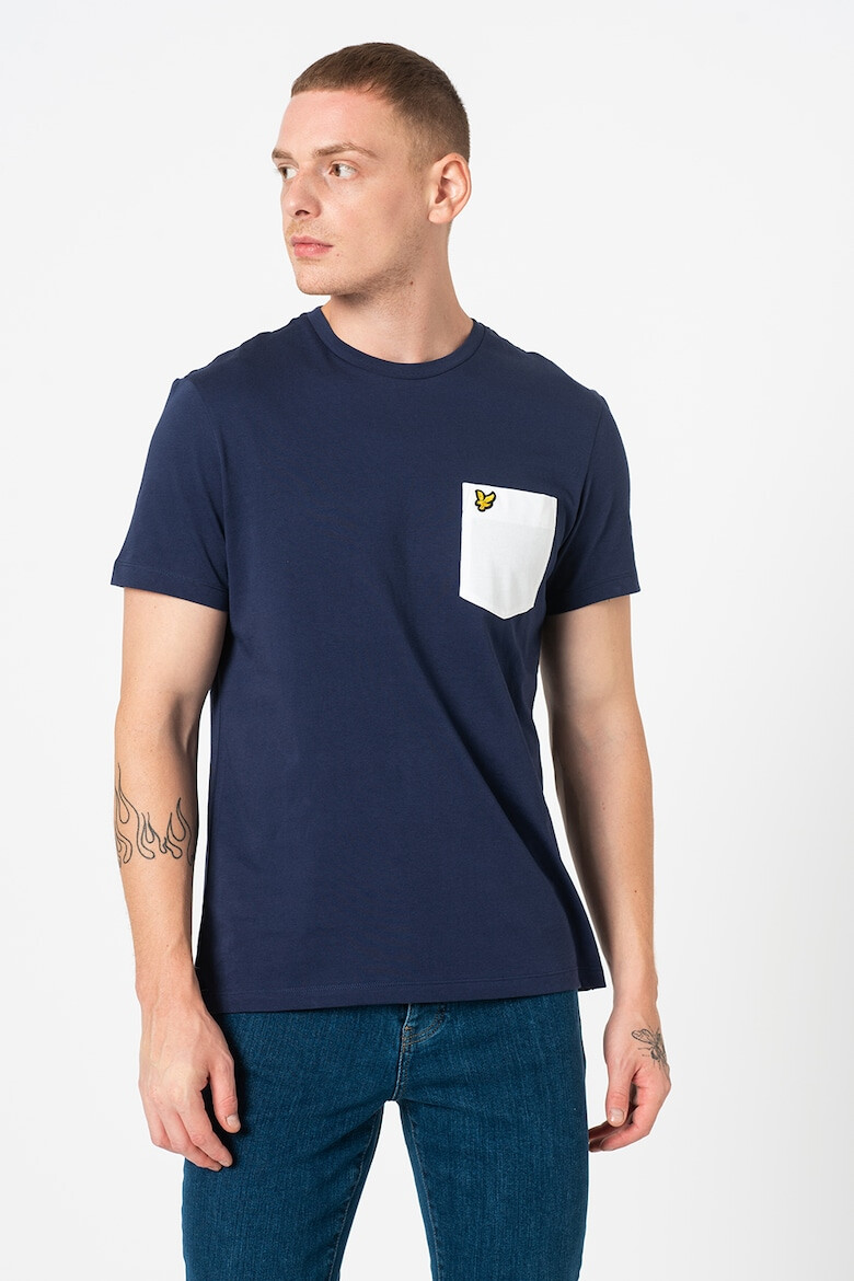 Lyle & Scott Tricou cu decolteu la baza gatului si buzunar pe piept - Pled.ro