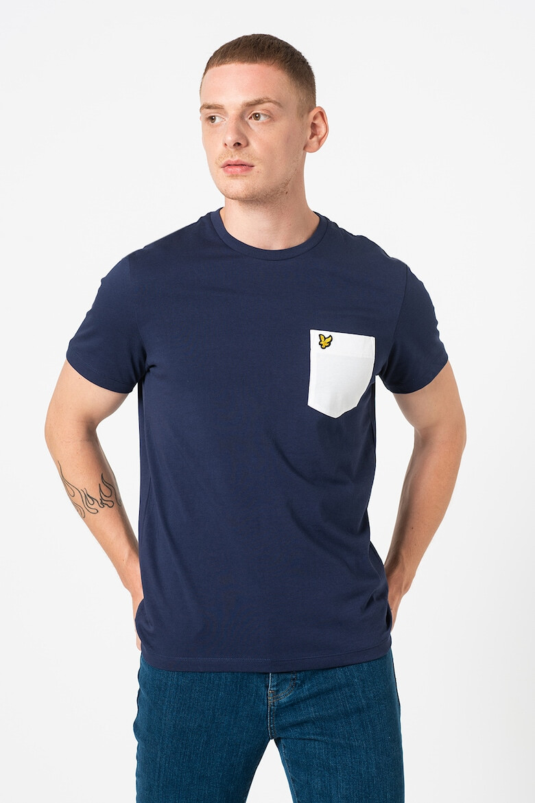 Lyle & Scott Tricou cu decolteu la baza gatului si buzunar pe piept - Pled.ro