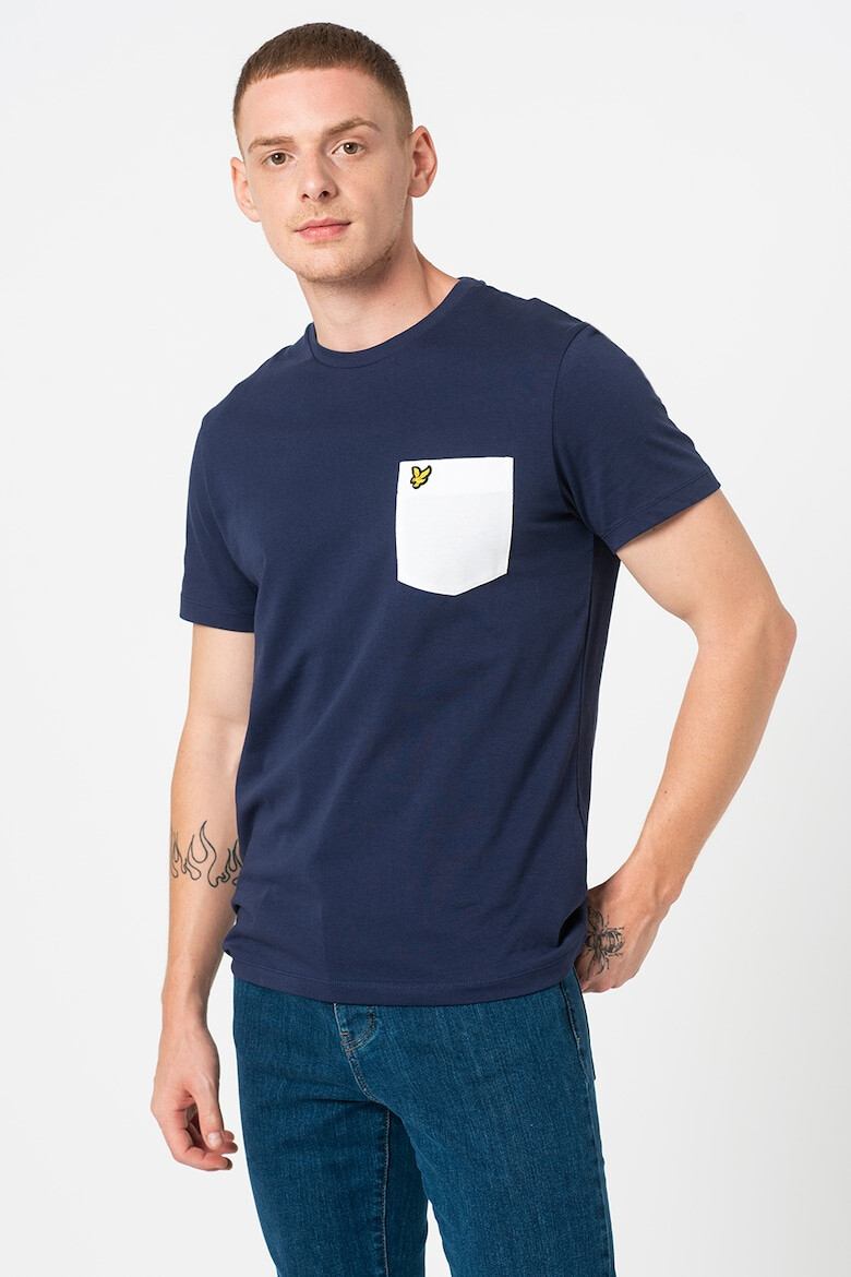 Lyle & Scott Tricou cu decolteu la baza gatului si buzunar pe piept - Pled.ro