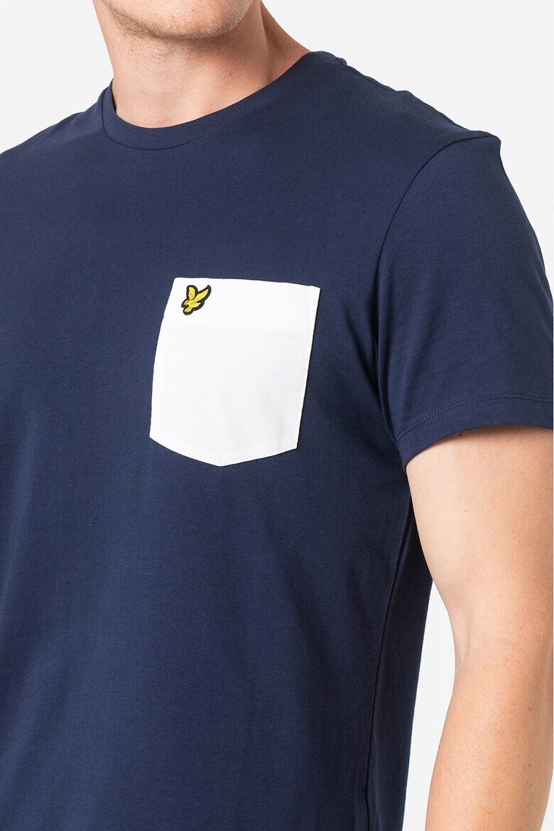 Lyle & Scott Tricou cu decolteu la baza gatului si buzunar pe piept - Pled.ro