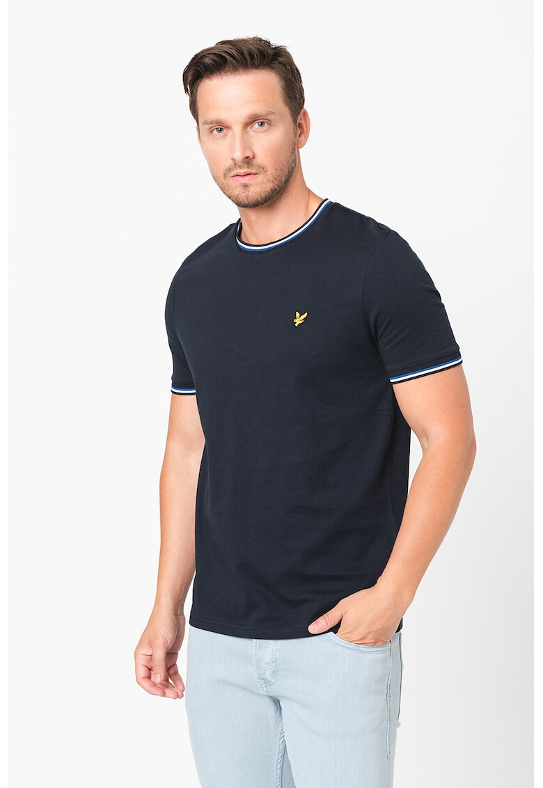 Lyle & Scott Tricou din bumbac cu terminatie contrastanta - Pled.ro