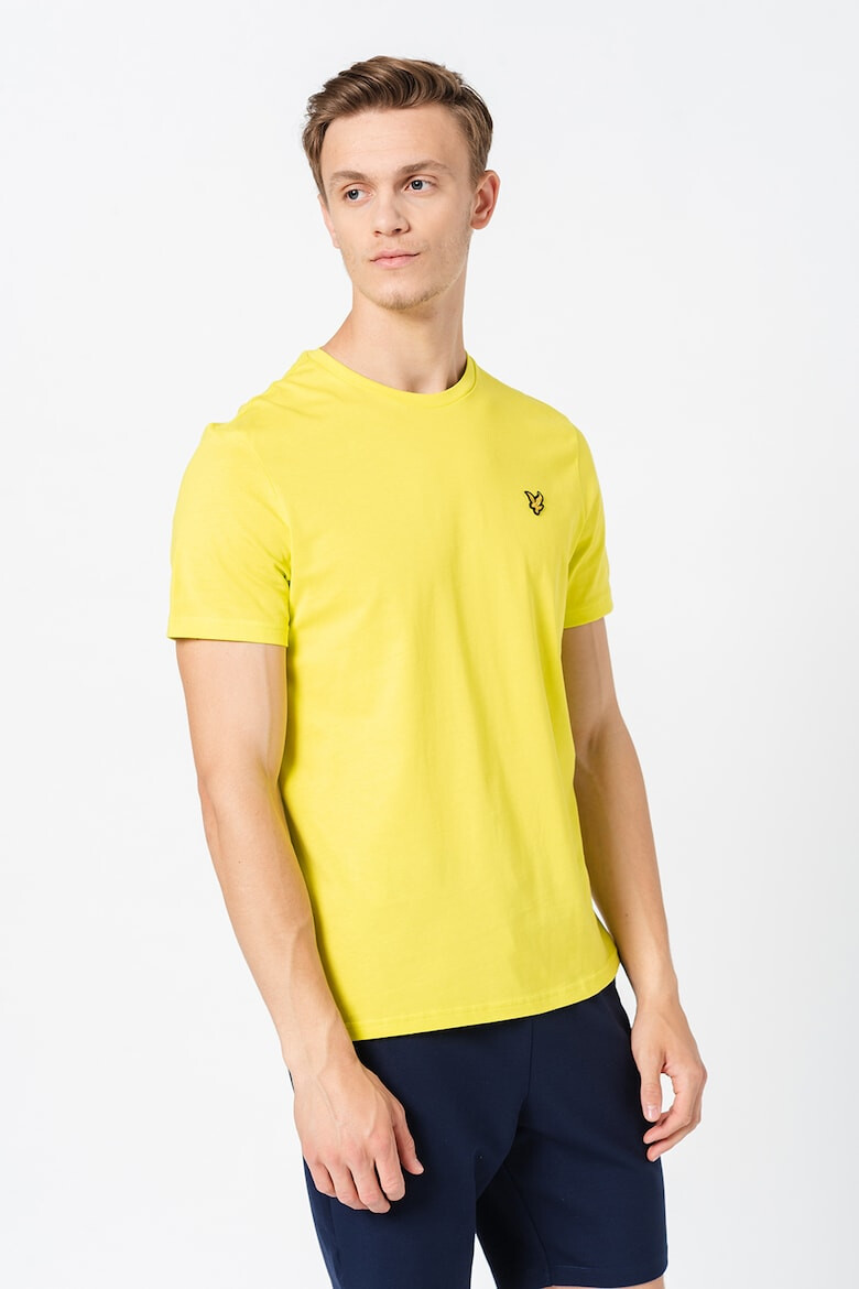 Lyle & Scott Tricou cu decolteu la baza gatului si aplicatie logo pe piept - Pled.ro