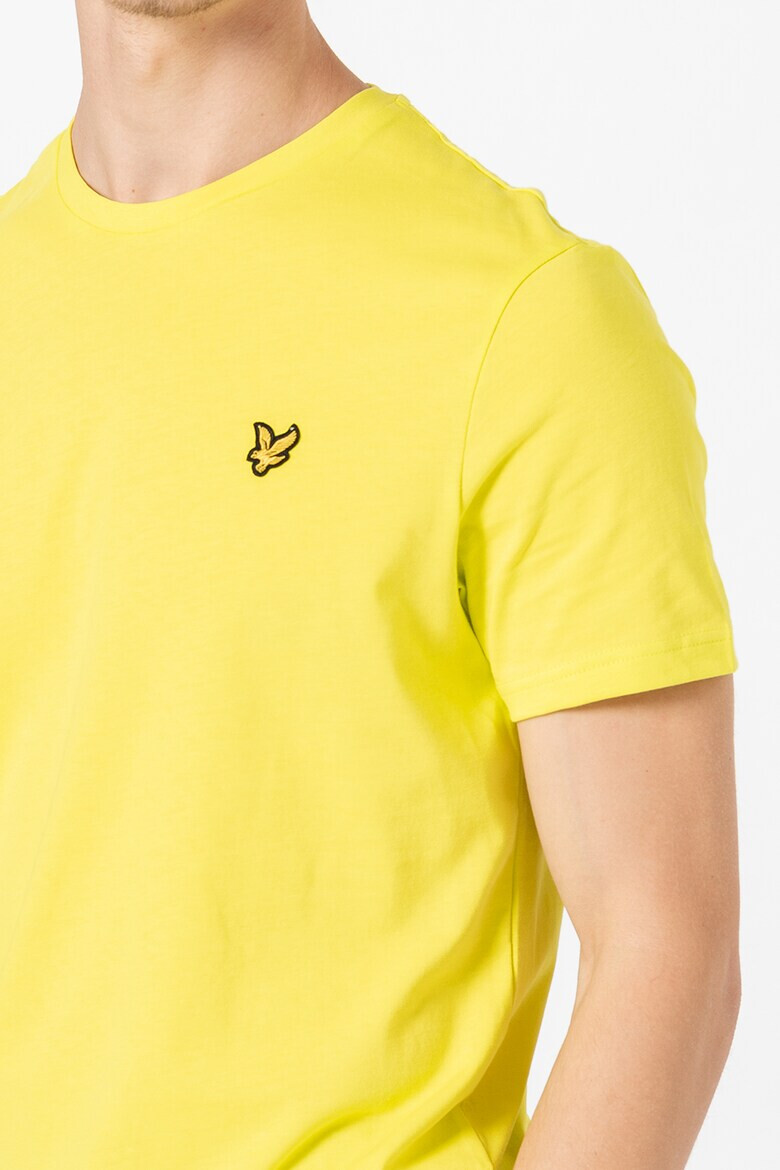 Lyle & Scott Tricou cu decolteu la baza gatului si aplicatie logo pe piept - Pled.ro