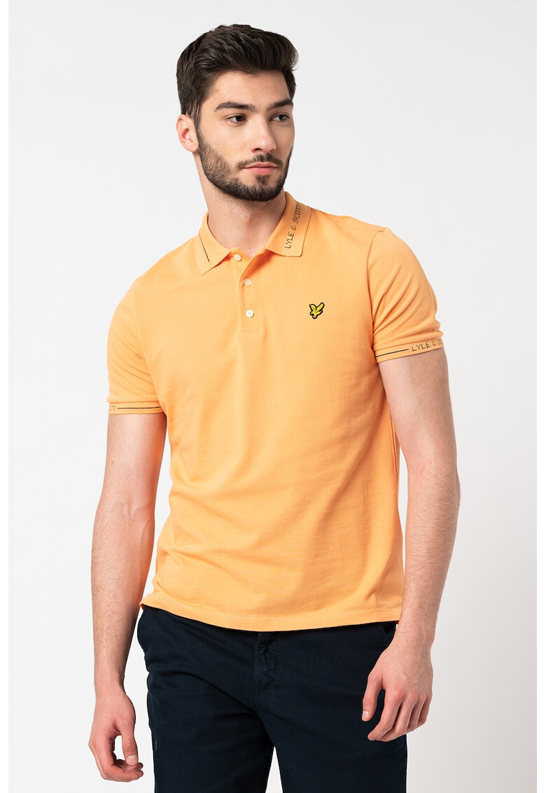 Lyle & Scott Tricou polo din material pique cu aplicatie logo - Pled.ro