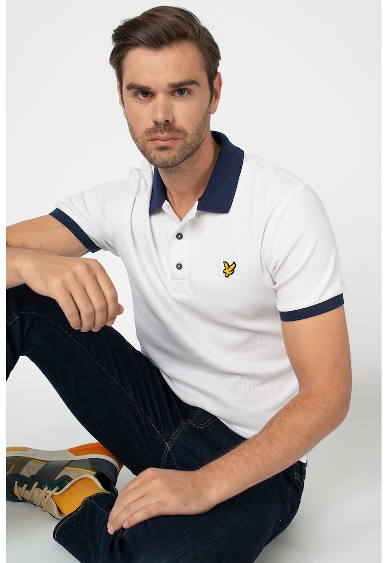 Lyle & Scott Tricou polo slim fit cu aspect striat - Pled.ro