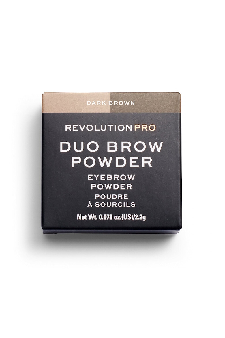 Makeup Revolution Pudra pentru sprancene Revolution PRO Duo Dark Brown 22 g - Pled.ro