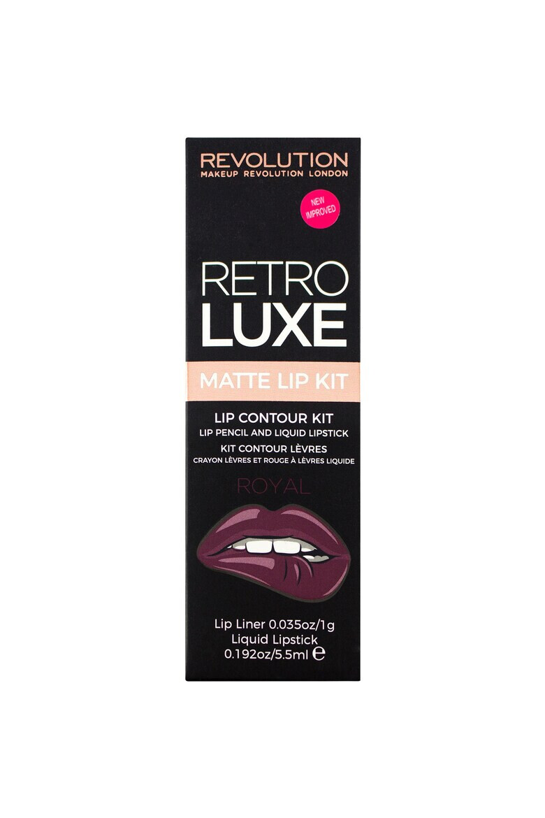 Makeup Revolution Retro Luxe Gloss Lip Kit - creion de buze + luciu de buze - Pled.ro