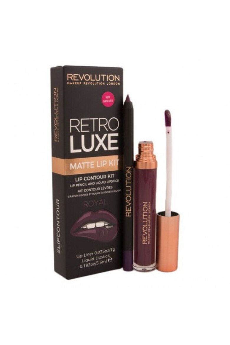 Makeup Revolution Retro Luxe Gloss Lip Kit - creion de buze + luciu de buze - Pled.ro