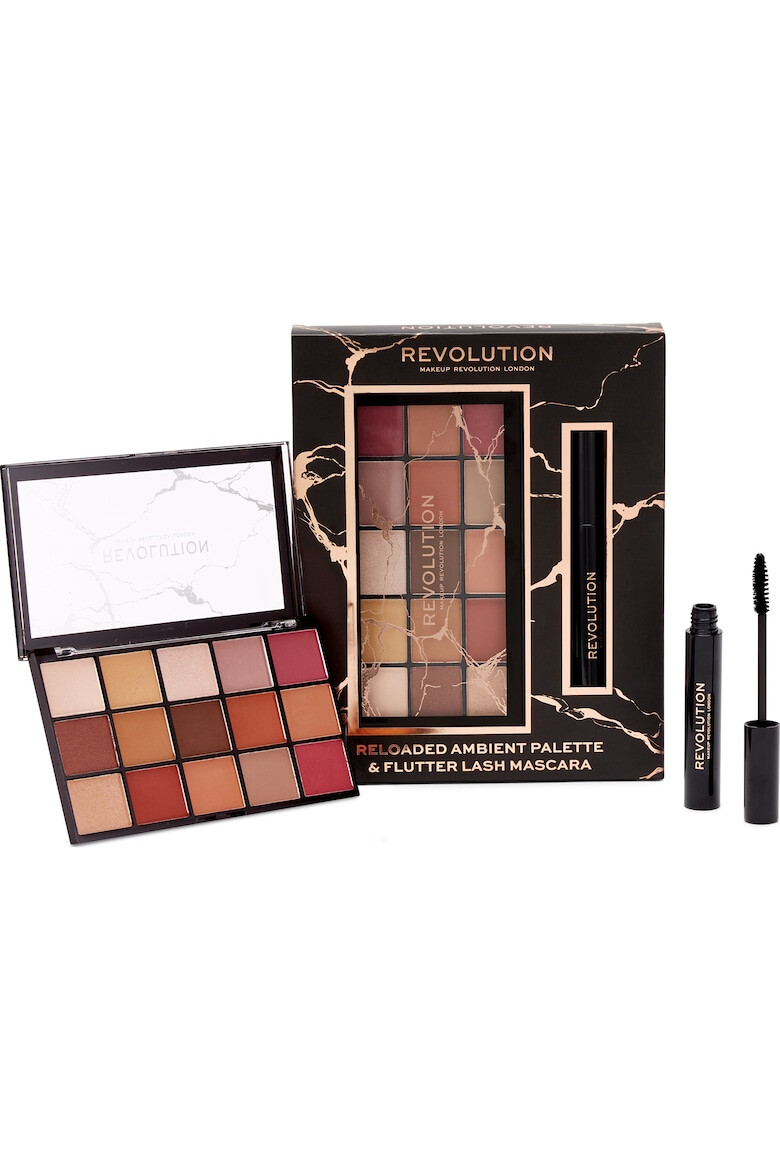 Makeup Revolution Set cadou : Revolution Reloaded Ambient Palette & Flutter Lash Mascara Set - Pled.ro