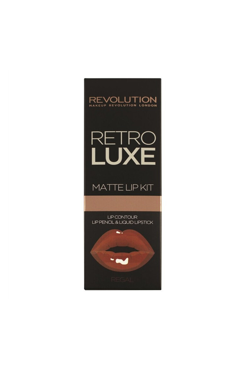 Makeup Revolution Set de buze mat Luxe Kits: Creion de buze 1 g + Luciu de buze 5.5 ml Regal Retro Luxe - Pled.ro